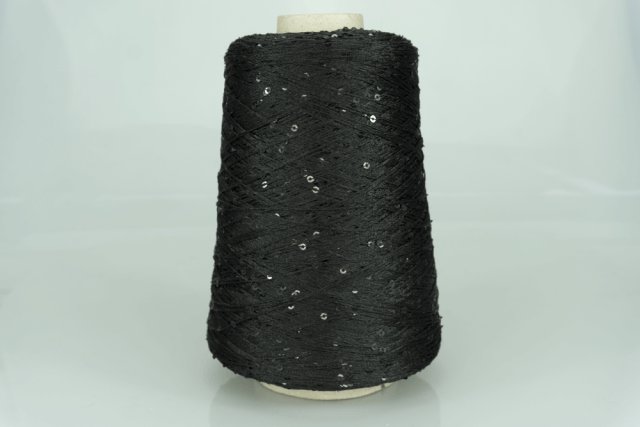 COFIL S.R.L. Art. PAILLETTES Col. 001 NERO ( Чёрный с чёрными пайетками )