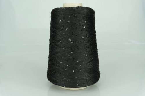 COFIL S.R.L.  Art. PAILLETTES  Col. 001 NERO ( Чёрный с чёрными пайетками ) 